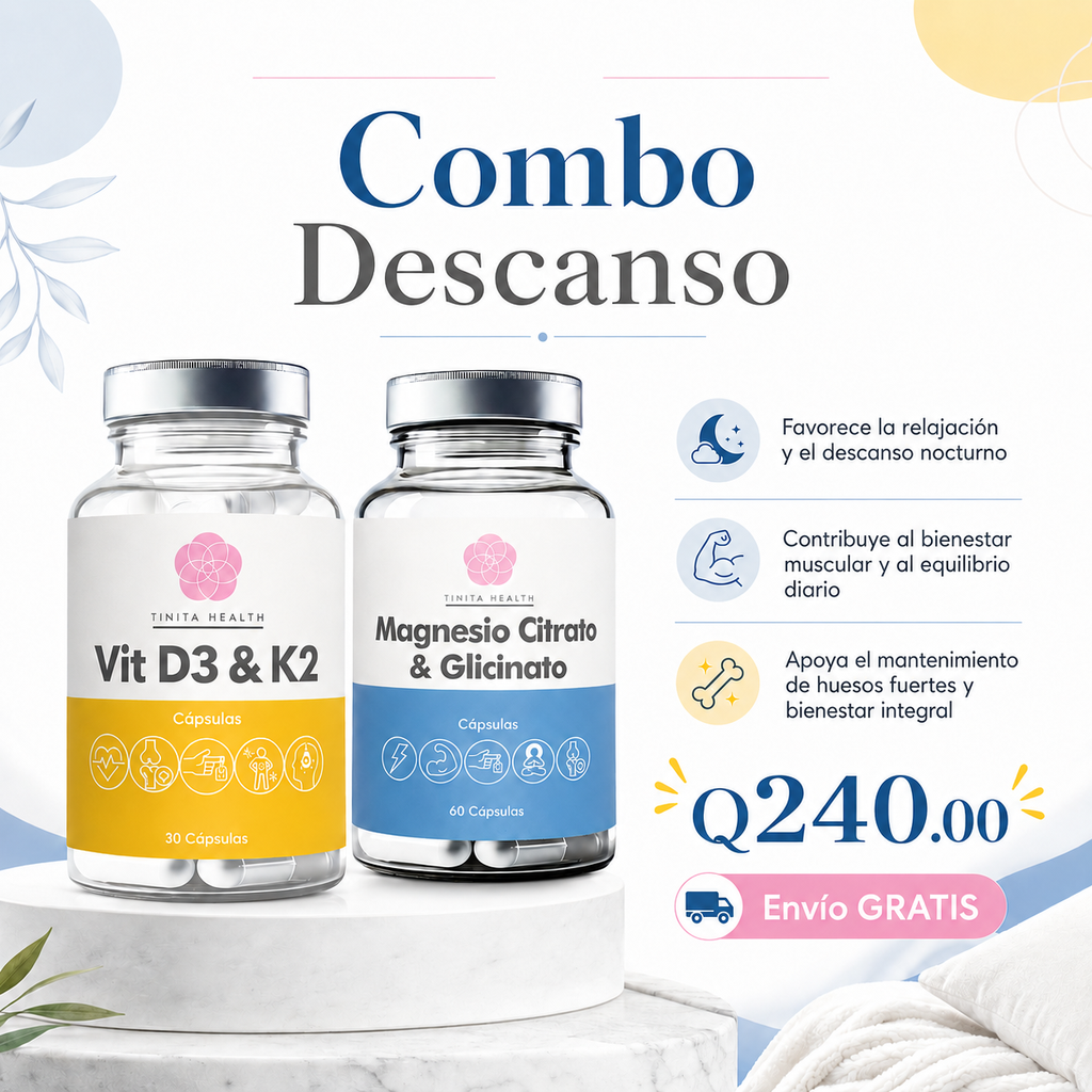 COMBO DESCANSO- D3 & K2 + MAGNESIO CITRATO Y GLICINATO