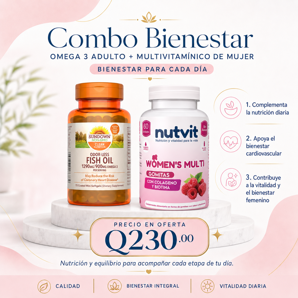 COMBO BIENESTAR- OMEGA 3 + MULTIVITAMINICO DE MUJER