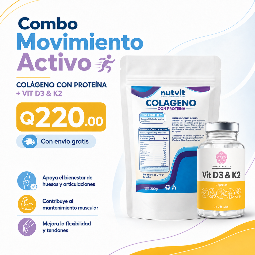 COMBO MOVIMIENTO ACTIVO-- COLAGENO 200g + VITAMINA D3 & K2