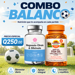 COMBO BALANCE-- MAGNESIO CITRATO Y GLICINATO + OMEGA 3